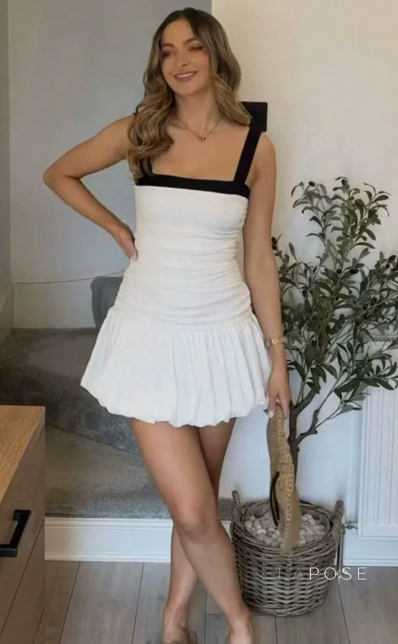 Zahara Contrast Trim Bubble Dress
