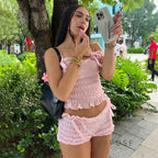 Zaire Bow Pleated Short Set