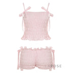Zaire Bow Pleated Short Set