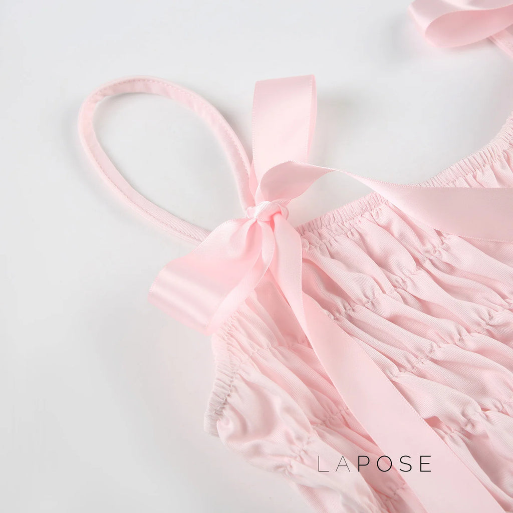 Zaire Bow Pleated Short Set