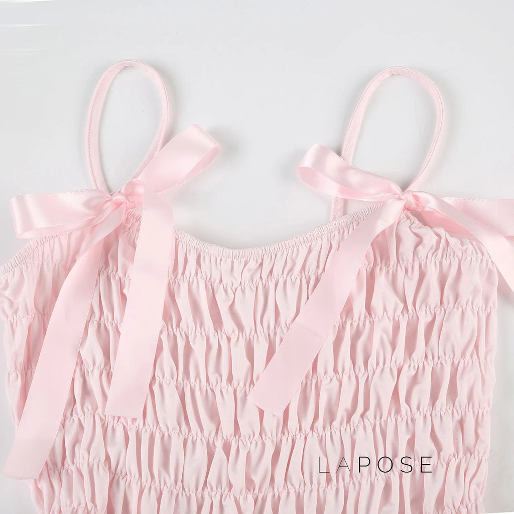 Zaire Bow Pleated Short Set