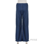 Zamara Faux Denim Wide-Leg Pants
