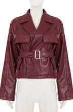 Zamiah Red Faux Leather Jacket