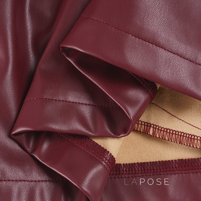 Zamiah Red Faux Leather Jacket