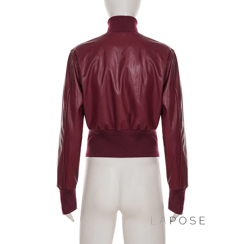 Zaniya Faux Leather Biker Jacket