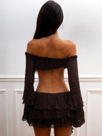 Zaylah Ruffled Georgette Mini Skirt