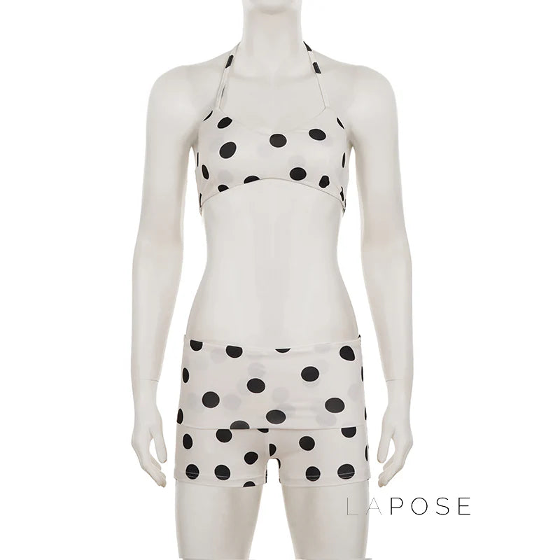Zen Polka Dot Halter Short Set