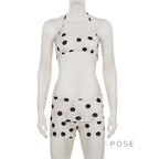 Zen Polka Dot Halter Short Set