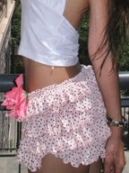 Ziona Polka Dot Ruffle Mini Skirt