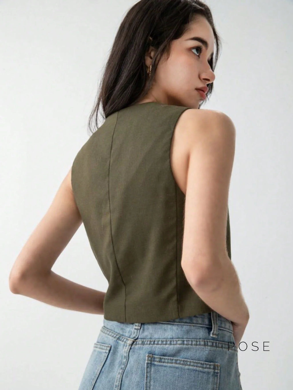 Zuri Cropped Button-Up Vest