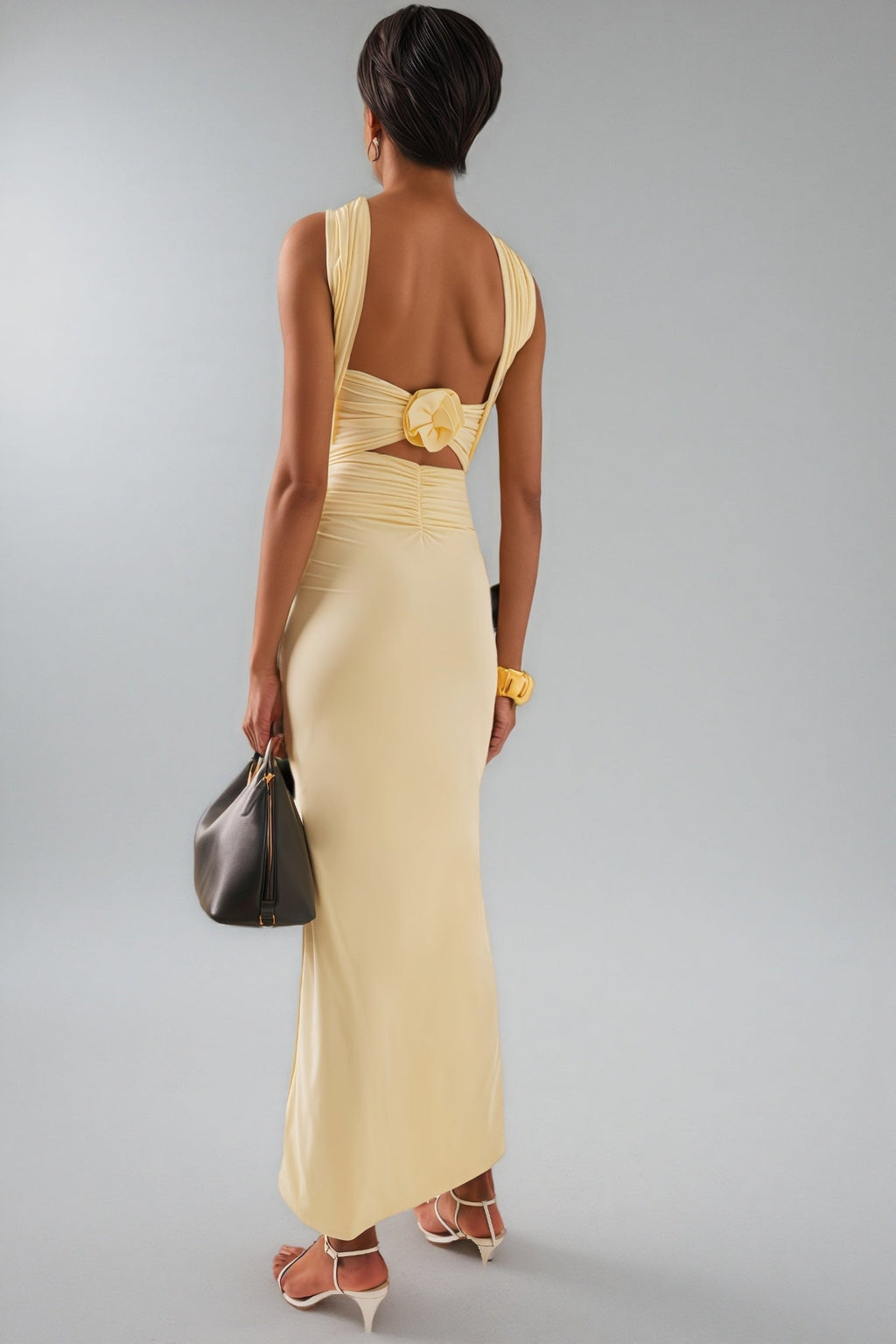 Billysa Ruched Jersey Maxi Dress