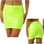 Latex Patent Leather Miniskirt