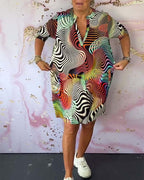 Keira Colorful Printed Dress for Women Vacation Beach Look