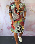 Keira Colorful Printed Dress for Women Vacation Beach Look