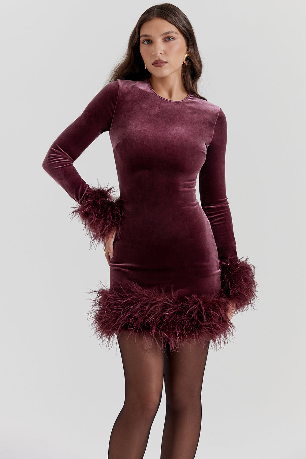 Lidia Boutique Women's Velvet Mini Dress Elevated Occasion Wear