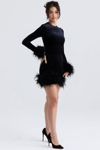 Lidia Boutique Women's Velvet Mini Dress Elevated Occasion Wear