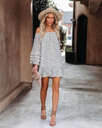 Laza Floral Pocketed Off The Shoulder Dress