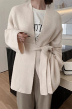 Lazy-Style Oversized Belted Knit Cardigan