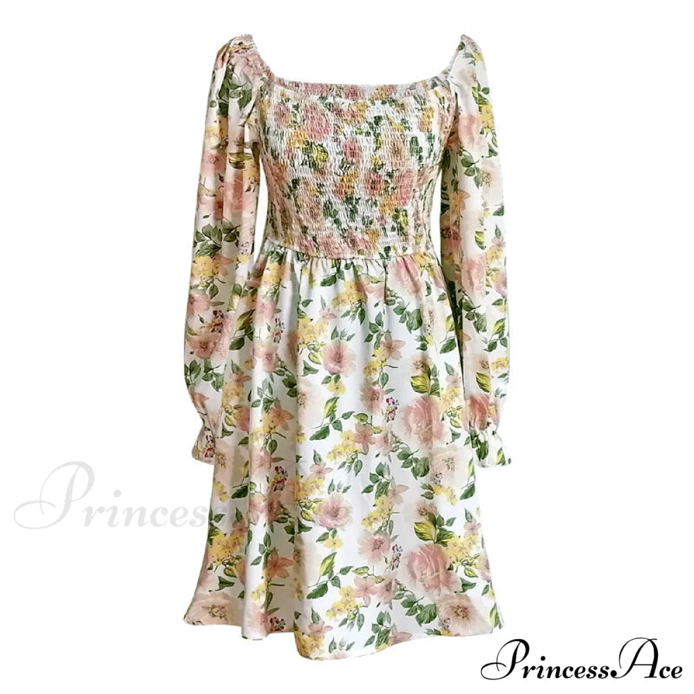 Leaf Print Sleeveless Midi Dress