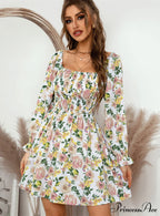Leaf Print Sleeveless Midi Dress