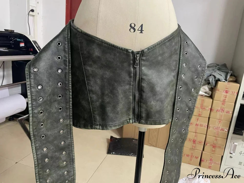 Leather Belted Wrap Charming Micro Mini Skirt