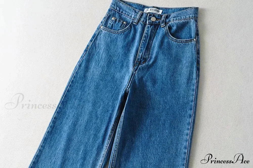 Leg Straight Denim Casual Fashion Women's - Baggy Jeans High Waist Fit