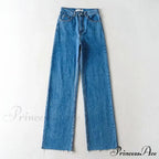 Leg Straight Denim Casual Fashion Women's - Baggy Jeans High Waist Fit