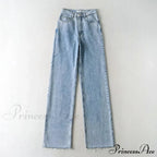 Leg Straight Denim Casual Fashion Women's - Baggy Jeans High Waist Fit