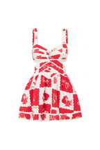 Zoraida Aesthetic Printed Mini Dress with Cut Outs Elevated Occasion Wear