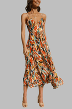 Eva Elegant Colored Dress with V-neck for Women Comfortable Daily Wear