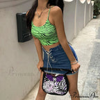 Leopard Camis for Women Ladies Print Crops Sleeveless Striped Short Mini Camisoles Casual Streetwear Summer New Tank top