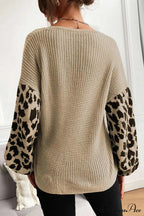 Leopard Patchwork Pullover Sweater