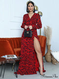 Leopard Print Graceful Patchwork Hollow-out Sweater