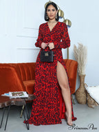 Leopard Print Graceful Patchwork Hollow-out Sweater