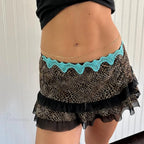 Leopard Print Tiered Pencil Skirt