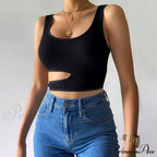 Leopard Sports Bra Tank Vest Lace Up Backless Crop Top