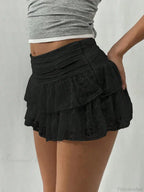 Leopard Tiered Half Slip Skirt
