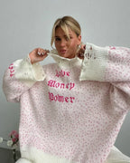 Letter Embroidery Lazy Style Sweater