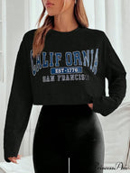 Letter Graphic Drop Shoulder Crop Tee