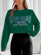Letter Graphic Drop Shoulder Crop Tee