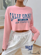 Letter Graphic Drop Shoulder Crop Tee