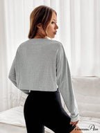 Letter Graphic Drop Shoulder Crop Tee