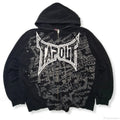Letter Graphic Zipper Hoodie