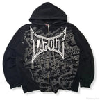 Letter Graphic Zipper Hoodie