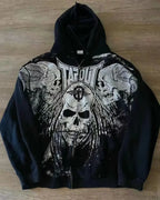 Letter Graphic Zipper Hoodie