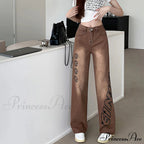Letter Print Fashion Y2K Demin Jeans