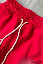 Letter Print Y2K Elastic Waist Straight Pants