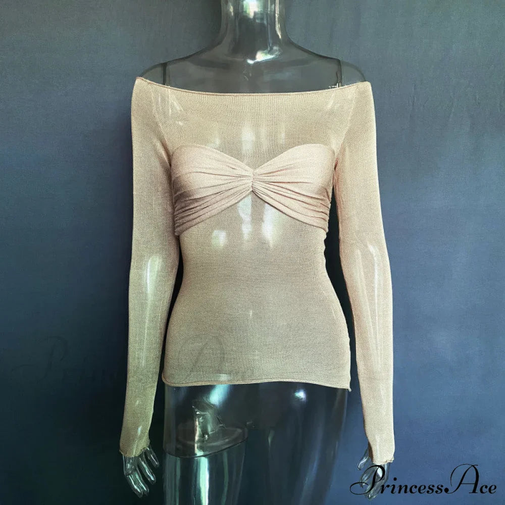 Lightweight T-Shirt Fashion See-Through Neck Women's Top