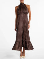 Lilou Polka Dot Halter Maxi Dress
