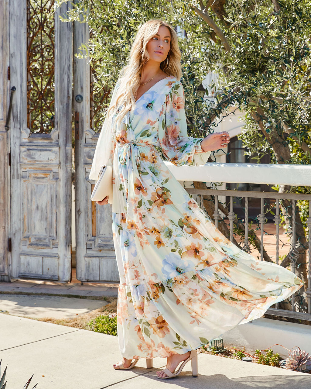 Little Bit Of Sunshine Floral Maxi Dress Mint